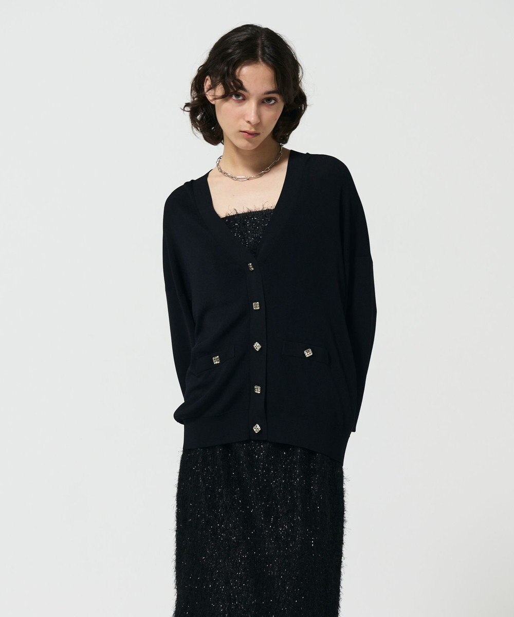 GRACE CONTINENTAL ルーズVネックニットカーディガン 