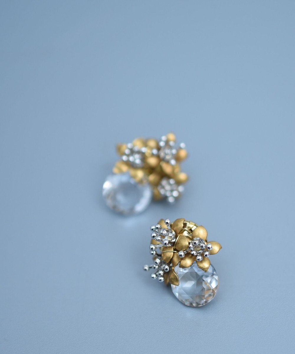 monshiro ウィンターコスモスグラスイヤリング 