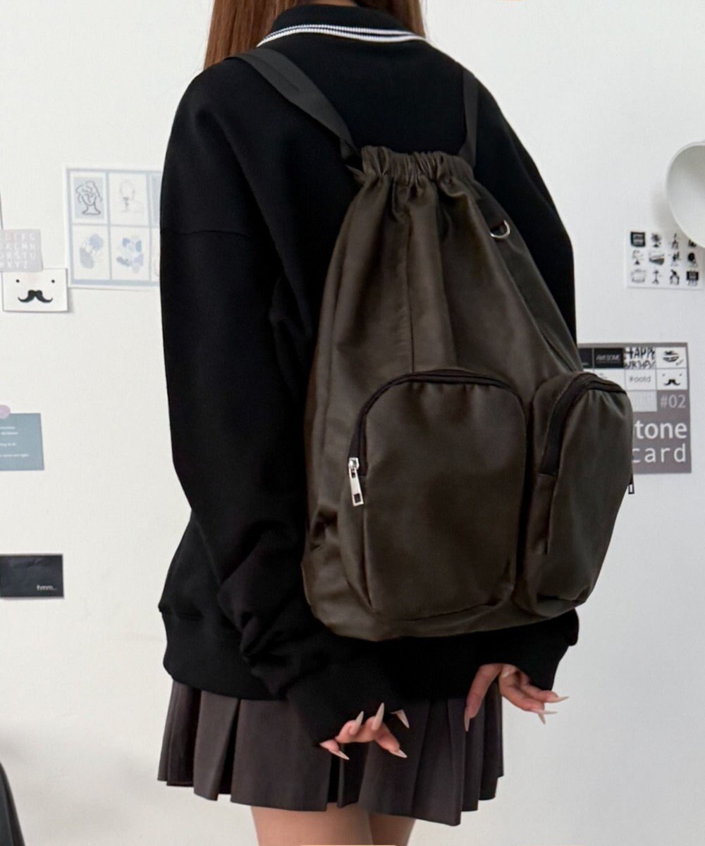 WEGO PUポケットデザインナップサック 