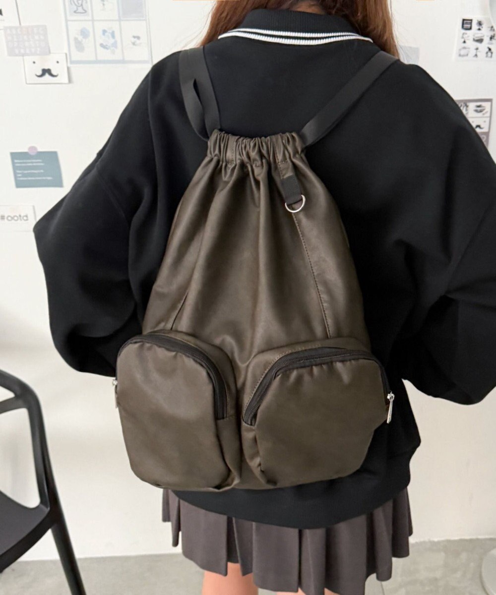 WEGO PUポケットデザインナップサック 