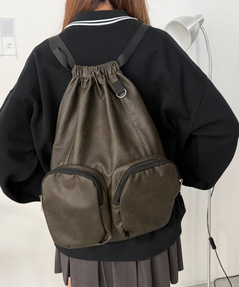 WEGO PUポケットデザインナップサック 