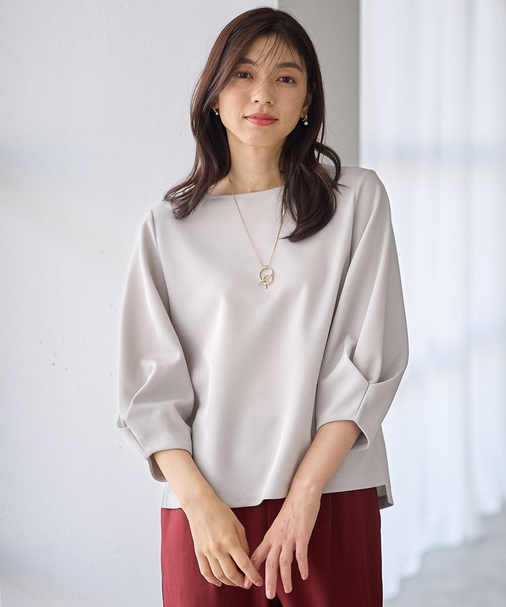 ANY コンフォータブル袖タックブラウス 