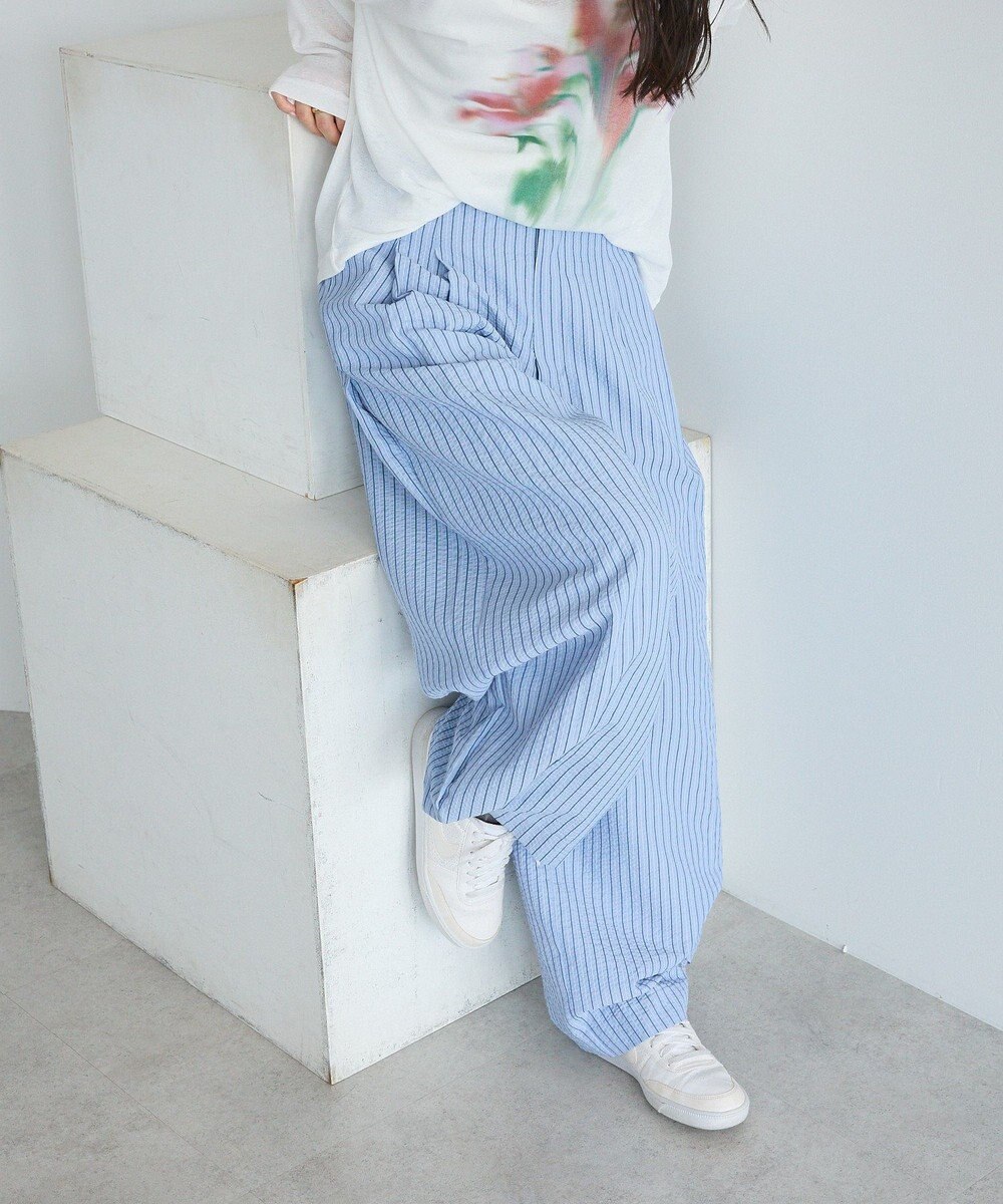 CRAFT STANDARD BOUTIQUE ベルトデザインワイドパンツ 