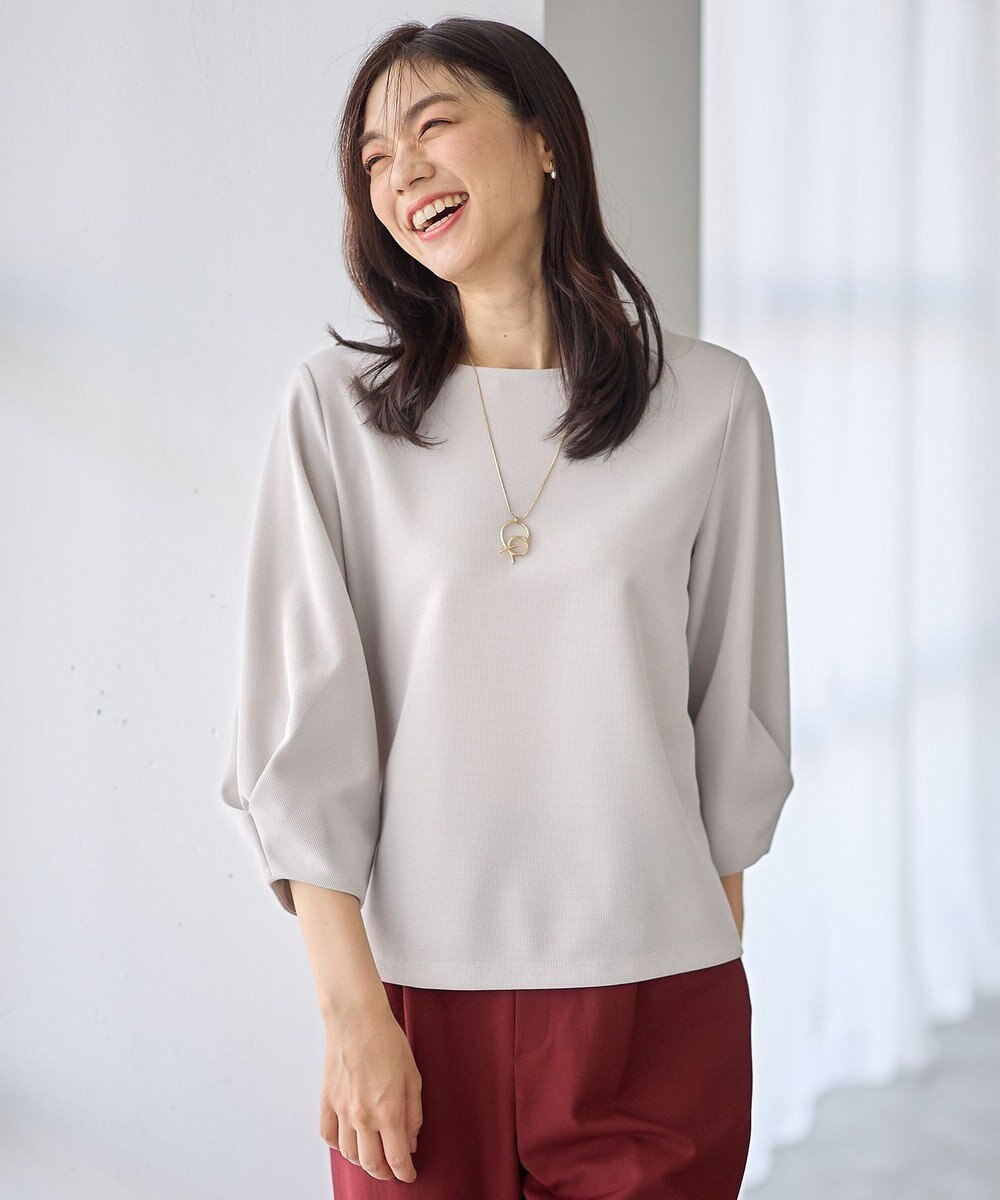 ANY コンフォータブル袖タックブラウス 