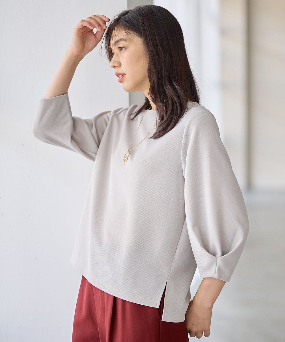 ANY コンフォータブル袖タックブラウス 