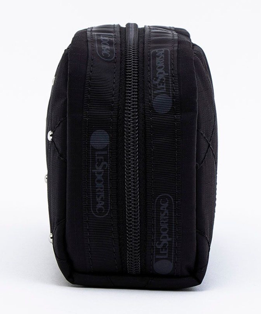 LeSportsac RECTANGULAR COSMETIC/ブラックキルトスタッズ 