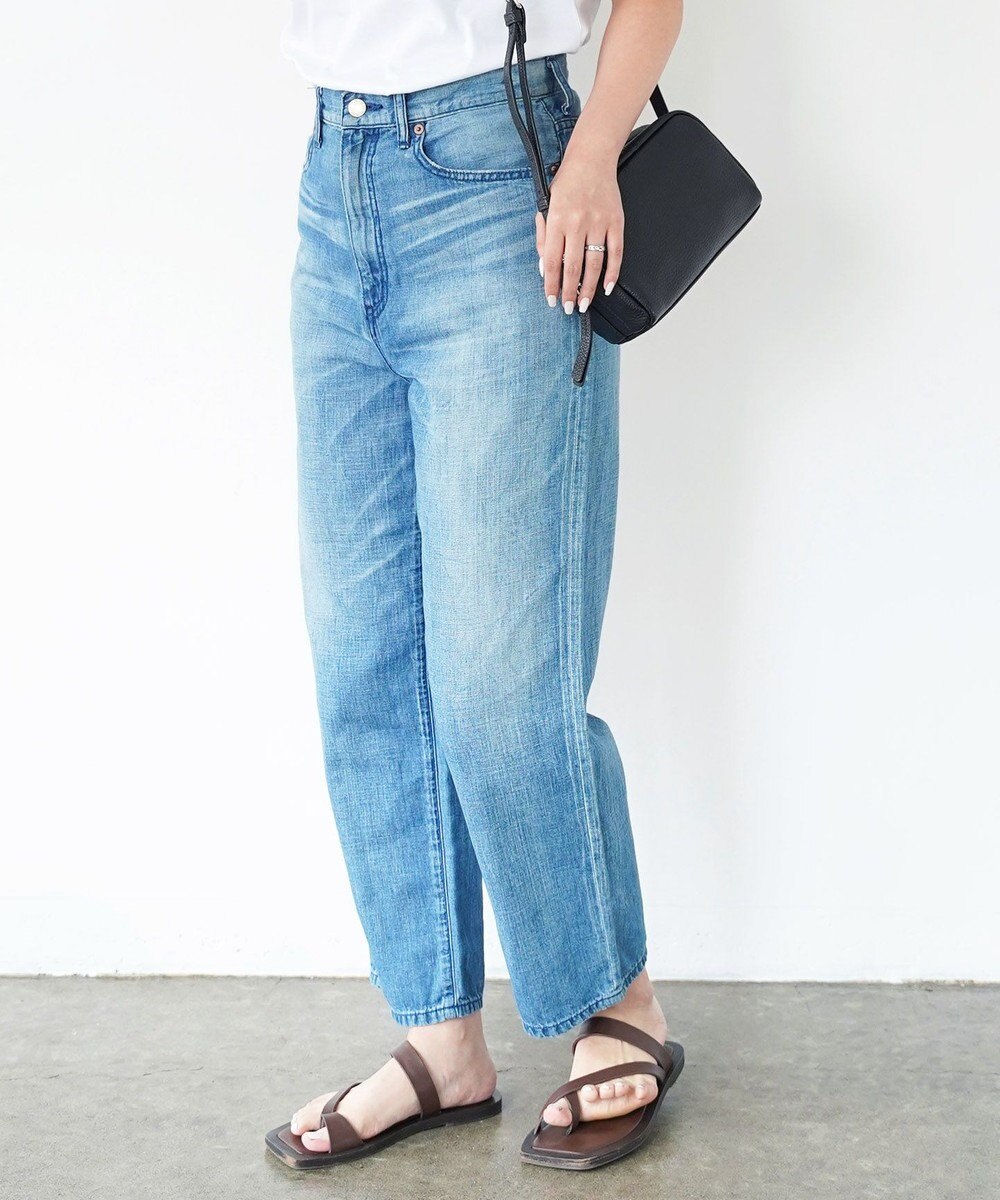 caqu FS linen ankle boy`s アンクル丈 ゆったりボーイフィットリネンデニム 