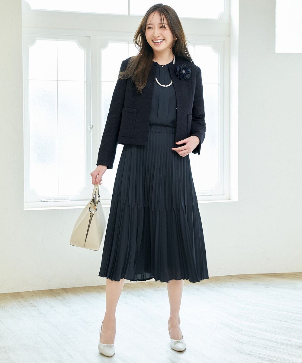 ANY 【洗濯機可/2WAY】プリーツスリーブブラウス 