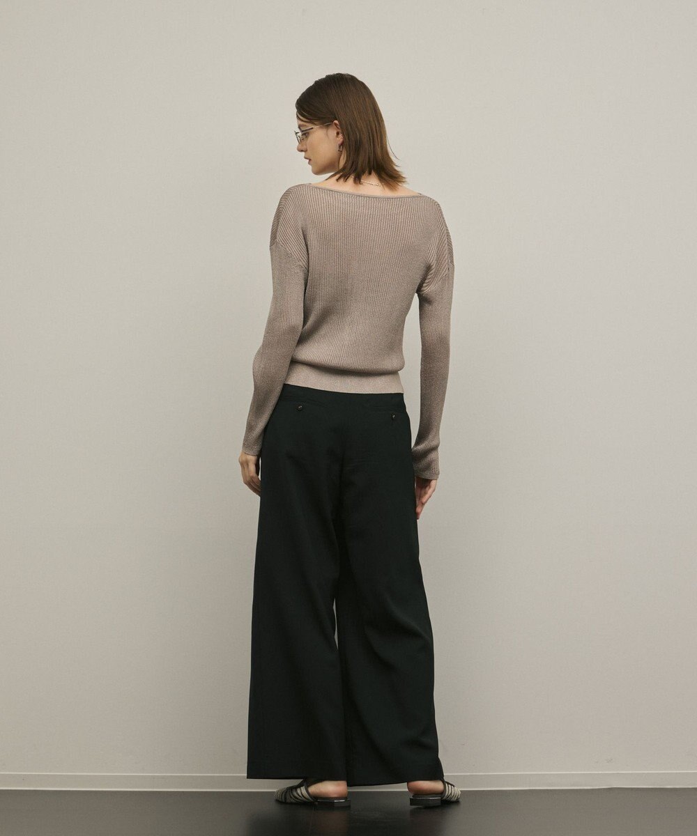 GRACE CONTINENTAL ラメリブクルーニットトップ 