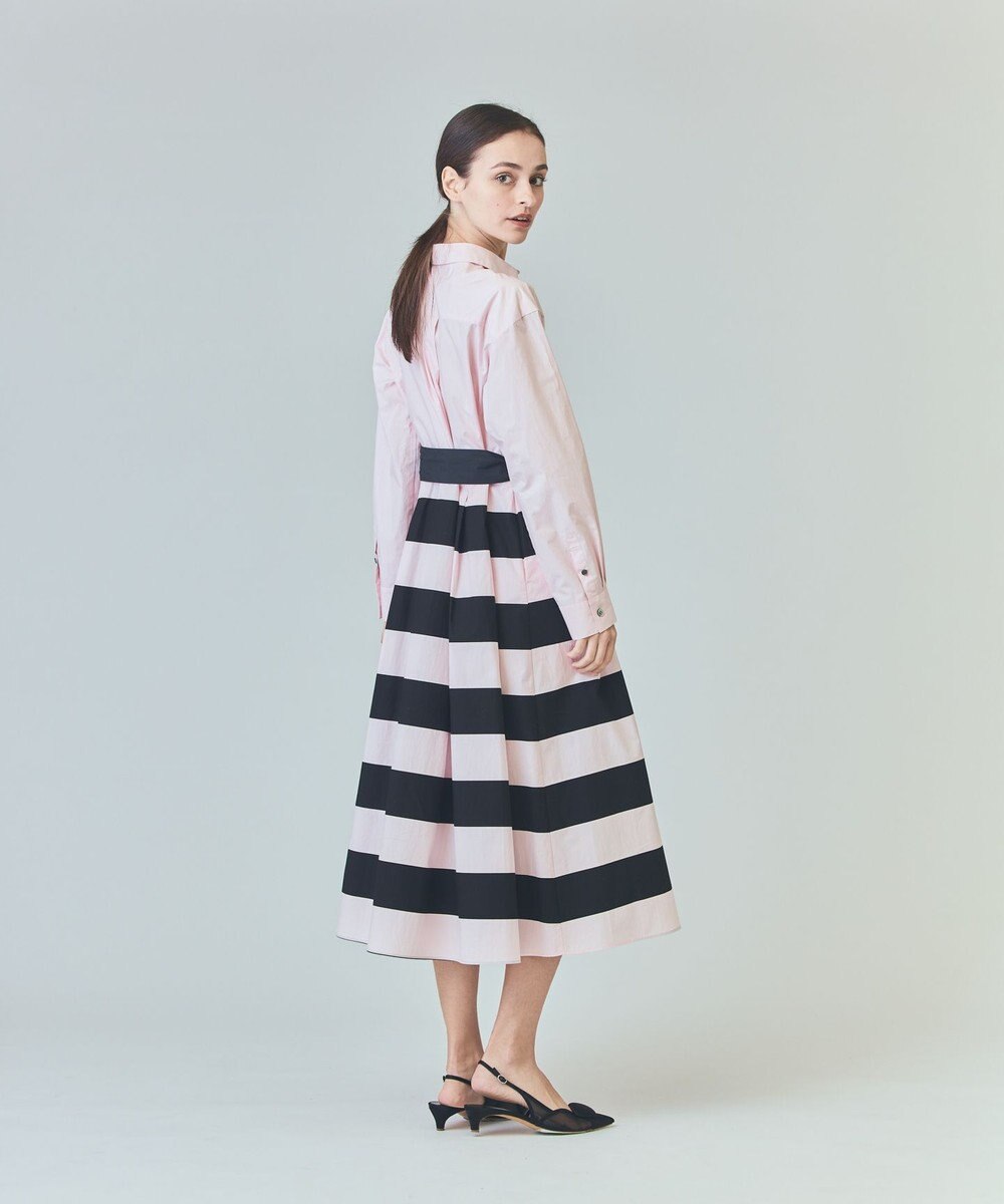 GRACE CONTINENTAL ボーダーコンビシャツワンピース 