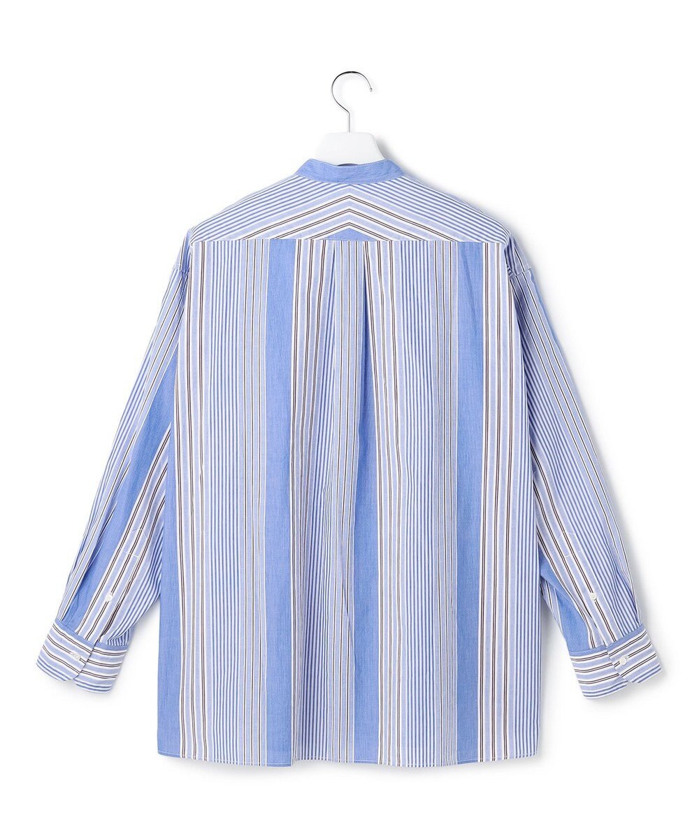 J.PRESS YORK STREET 【UNISEX】マルチストライプ バンドカラーシャツ 