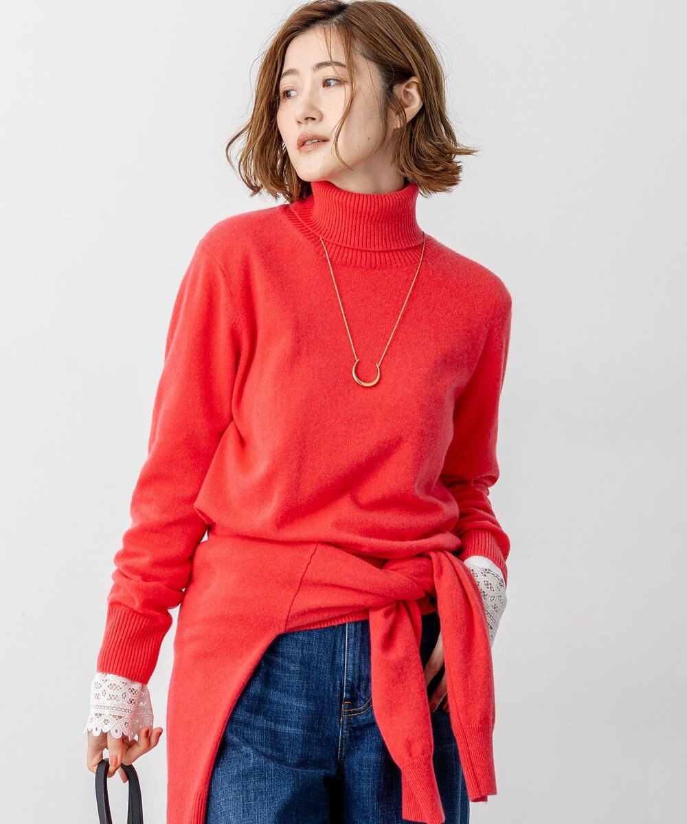 23区 L 【滝沢眞規子さん着用/Oggi掲載/洗える】ピュアカシミヤ タートルネック ニット 