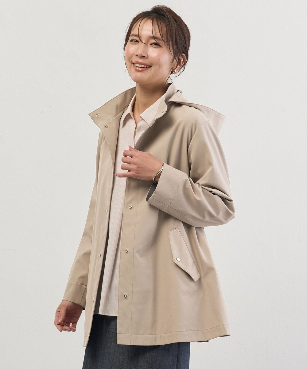 J.PRESS LADIES L 【2way】ドライツイルストレッチ フーデット アウター 