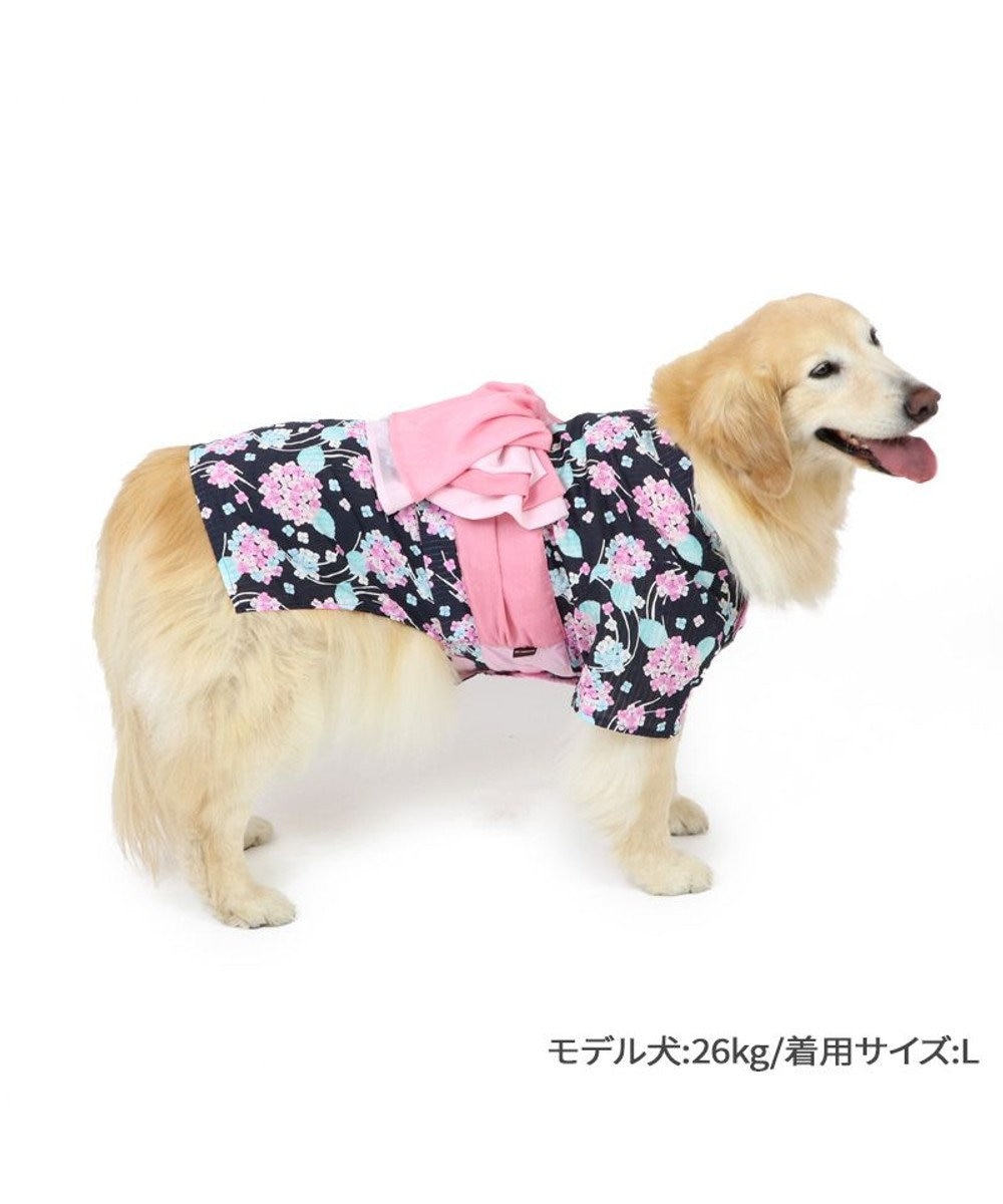 犬 服 浴衣 中型犬 紫陽花柄 桃 女の子 ペットウエア ドッグウエア かわいい服 可愛い服 人気 おしゃれ 全開 夏祭り ゆかた 夏用 Pet Paradise ファッション通販 公式通販 オンワード クローゼット