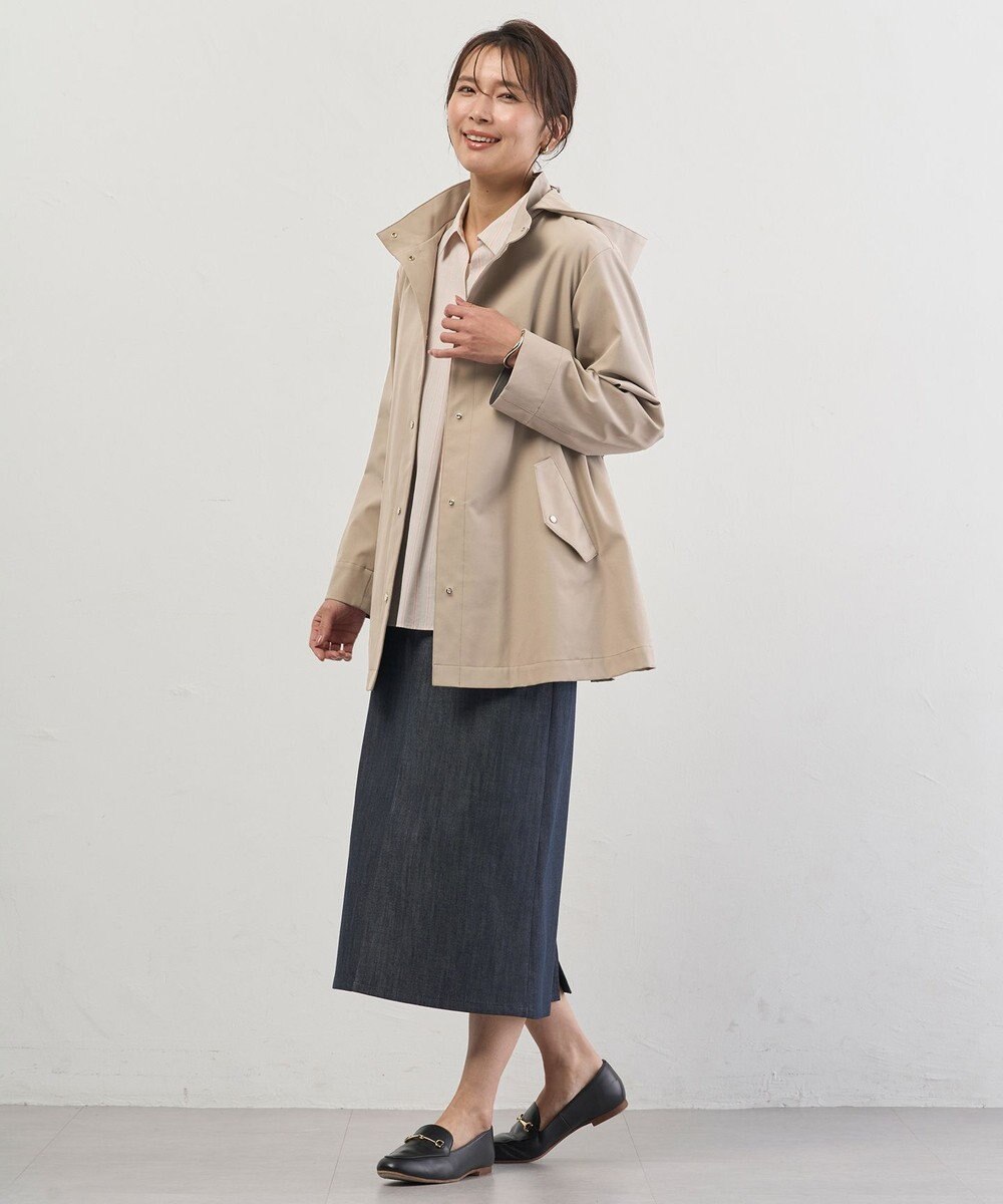 J.PRESS LADIES L 【2way】ドライツイルストレッチ フーデット アウター 