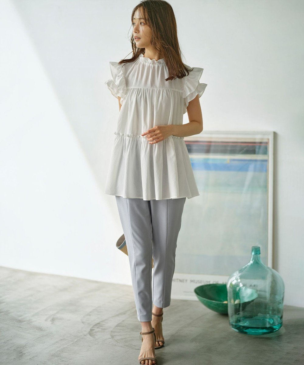 組曲 【WEB限定】ナイロンレーヨン チュニック ブラウス 