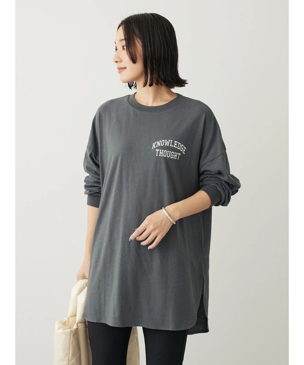 Green Parks ワンポイントカレッジロゴ裾ラウンドチュニック 