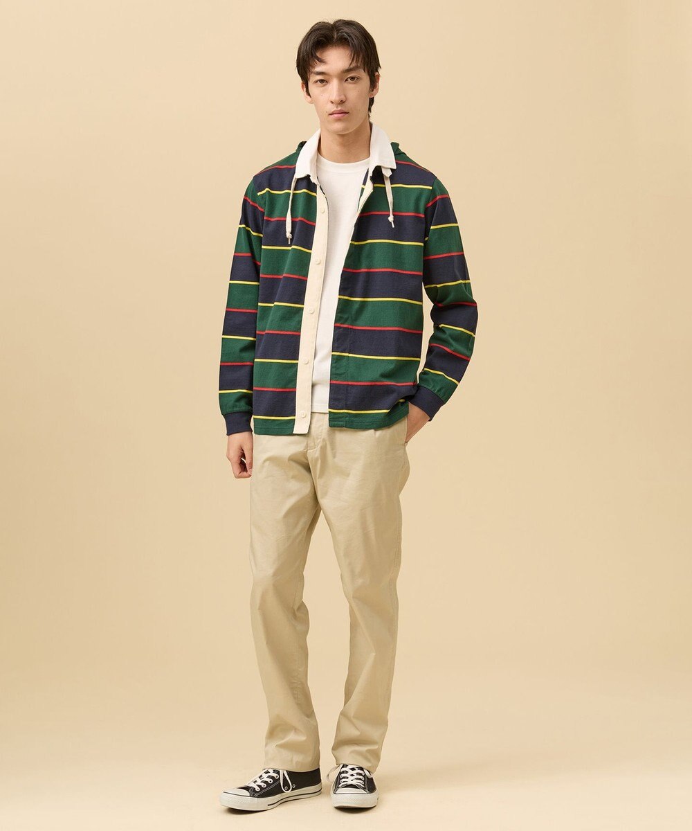 J.PRESS MEN 【フード取り外し可】フーデット ラガーシャツ 