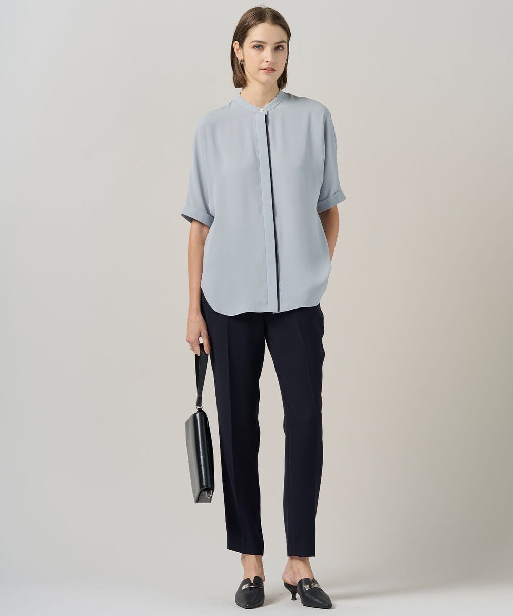 ICB 【UVカット・防シワ・洗える】ライトダブルクロス ドロストパンツ 