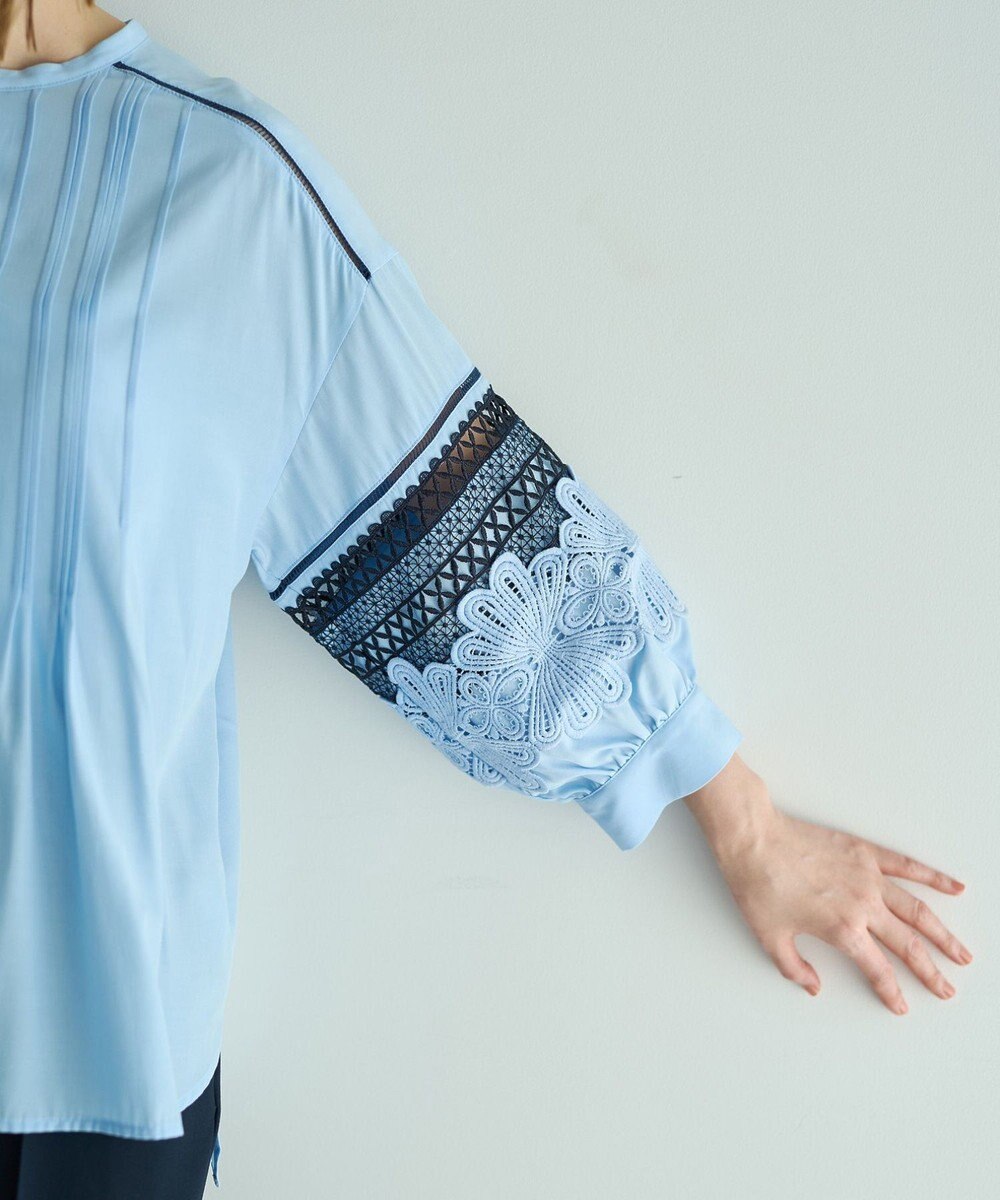 YECCA VECCA レース切替スキッパーブラウス 