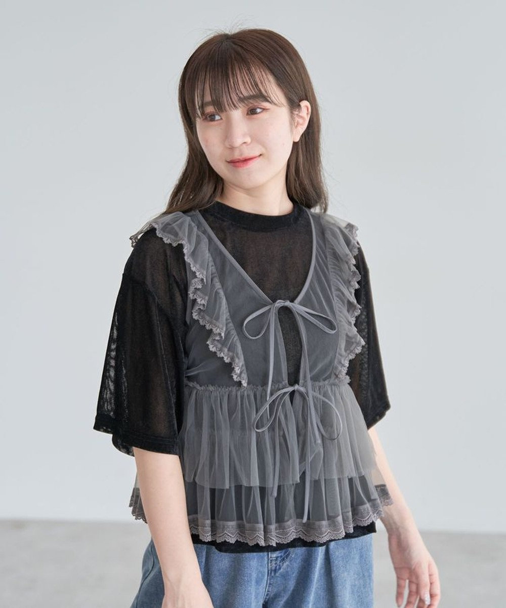 Green Parks ・ＥＬＥＮＣＡＲＥ　ＤＵＥ　チュールラッフルベスト 