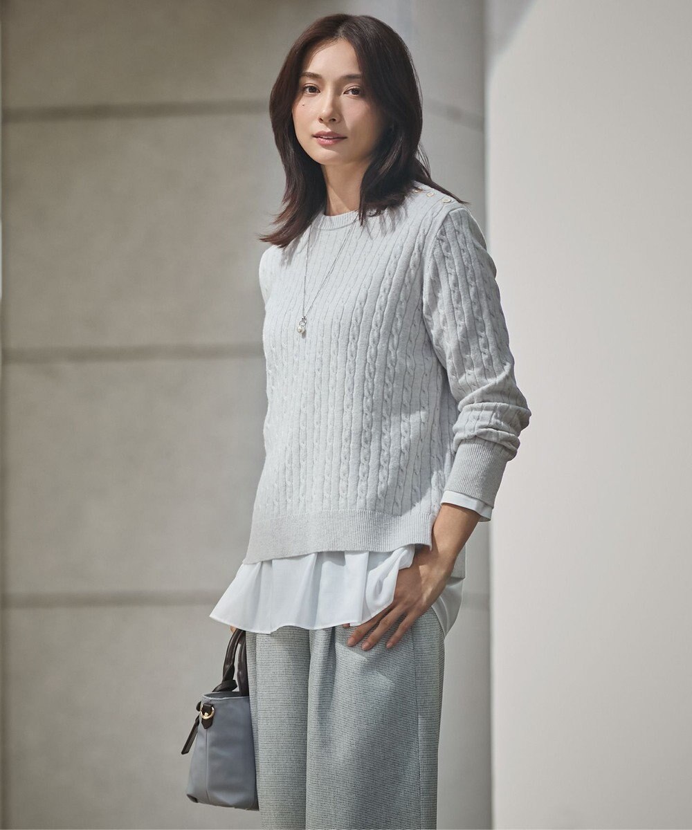 J.PRESS LADIES L 【WEB限定】レイヤードフレアー カットソー 