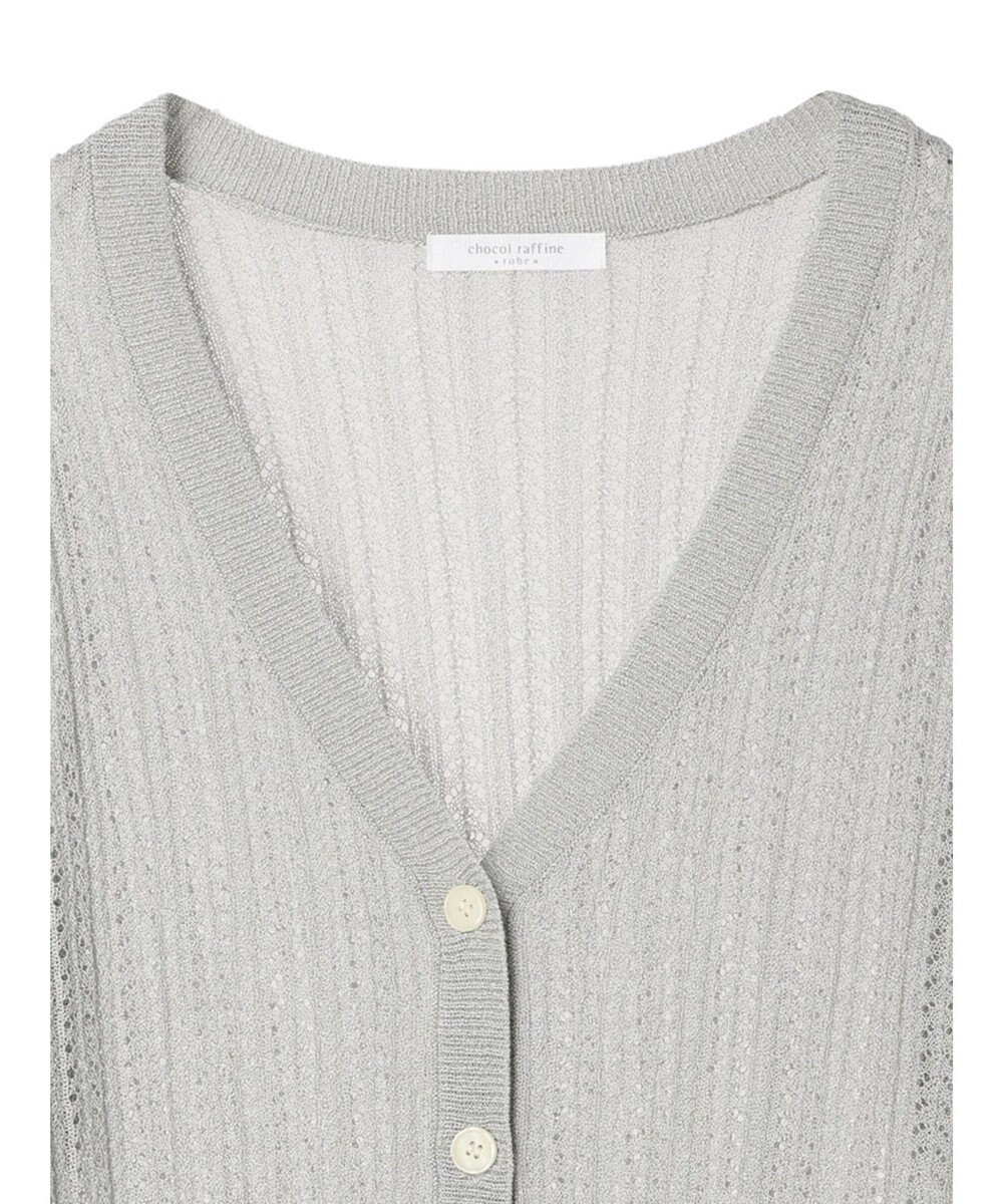 Green Parks すかし柄コンパクトシアーカーディガン 