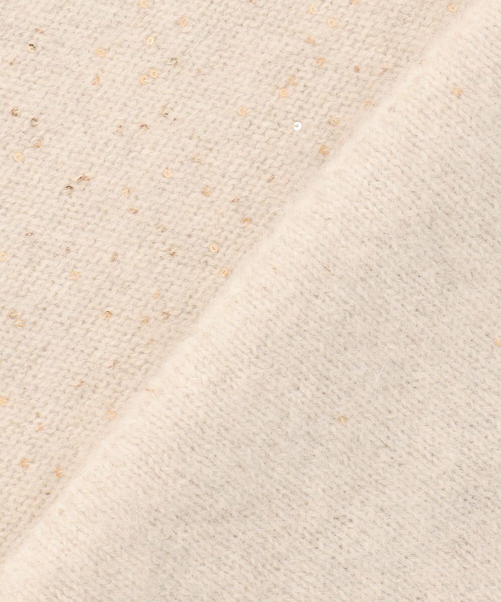 BEIGE， AMARILLO / スパンコールフォックスニットカーディガン 