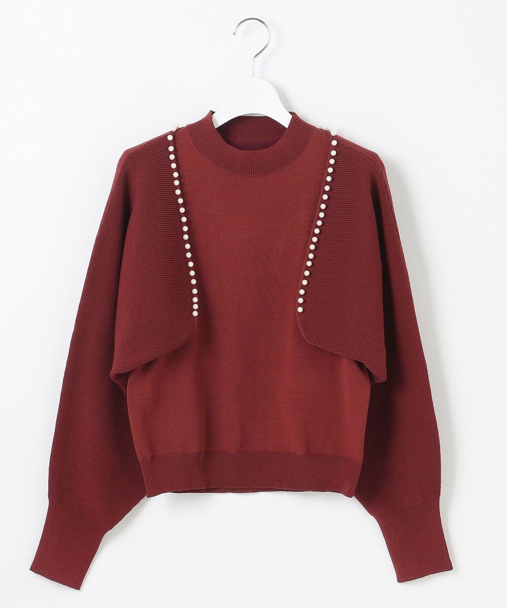 Feroux 【洗える・アンサンブル】パールポイントアンサンブル ニット 