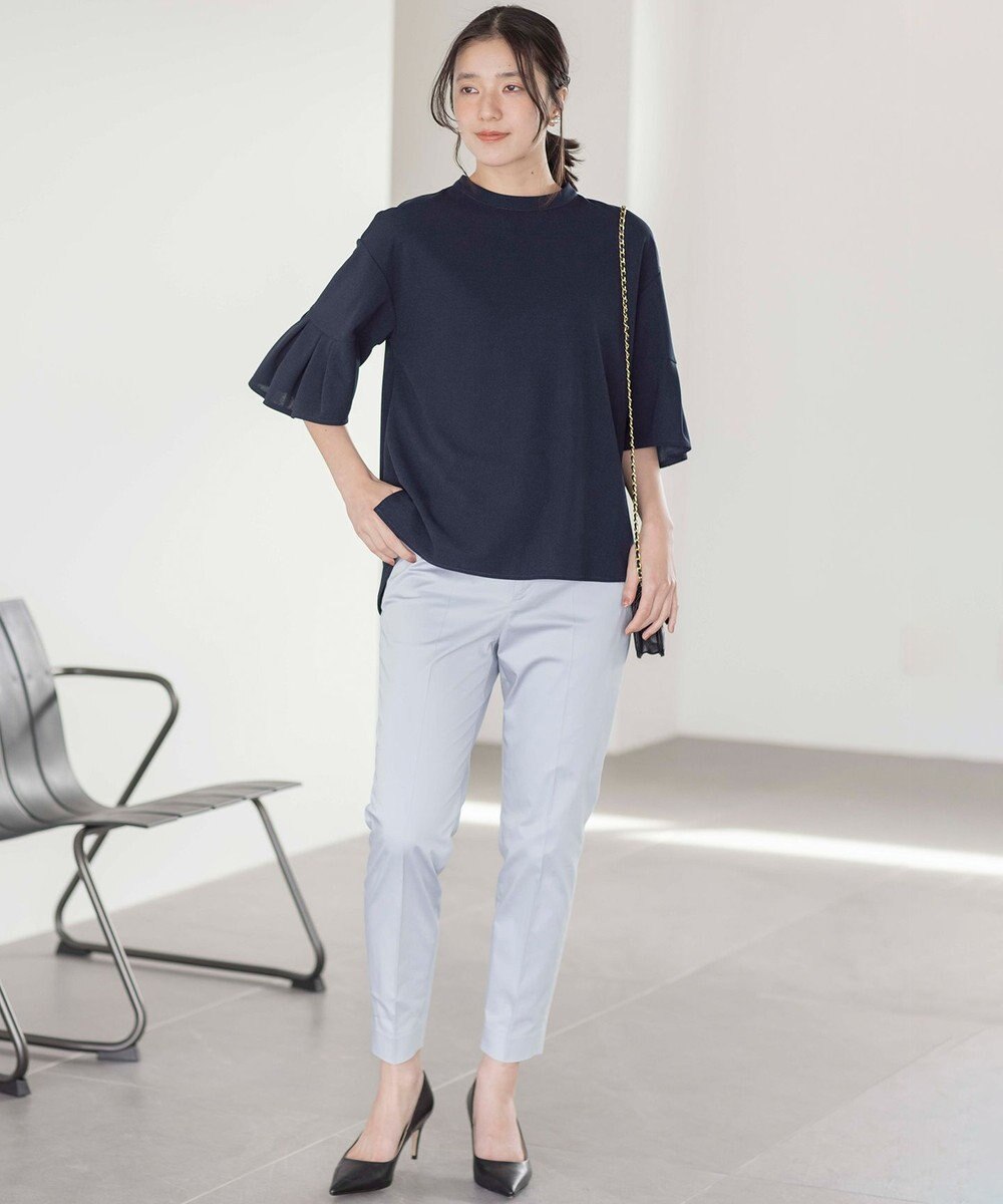 組曲 【UVケア・接触冷感】ライトアムンゼンジャージー袖フレア トップス 