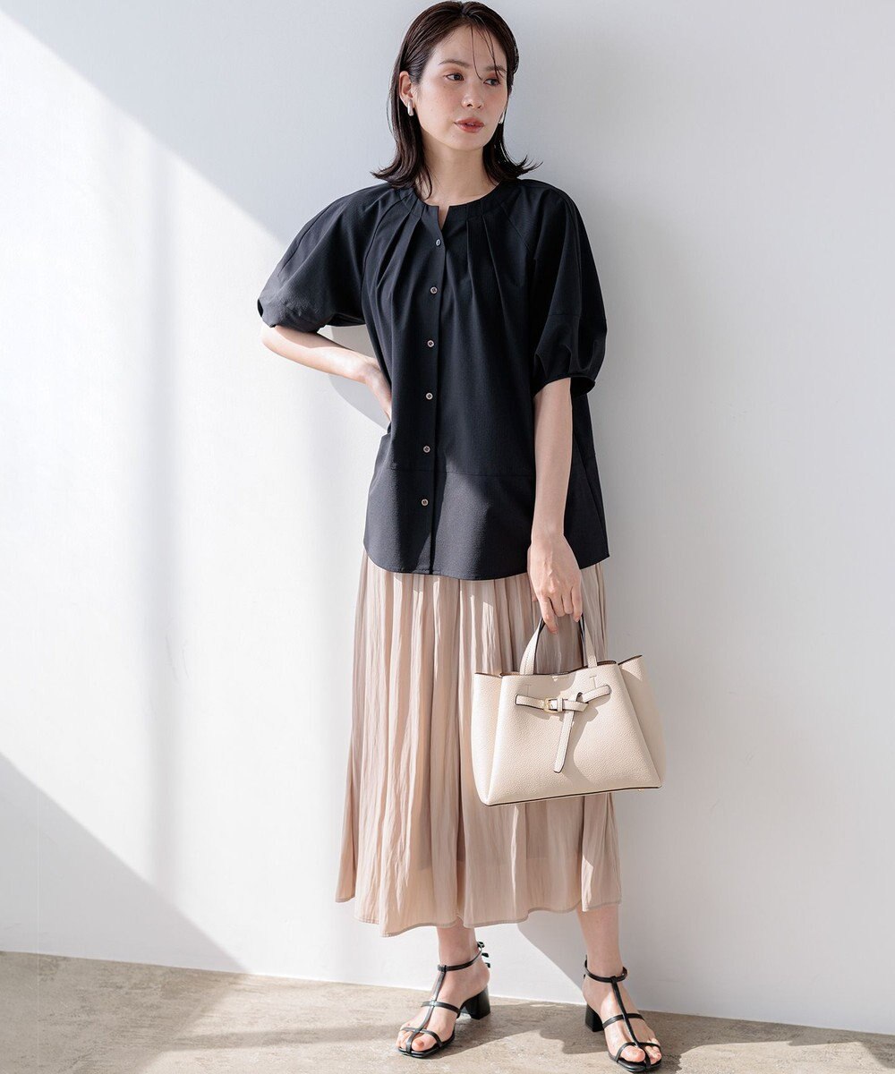 組曲 ギャザーライトデシン パンツ 