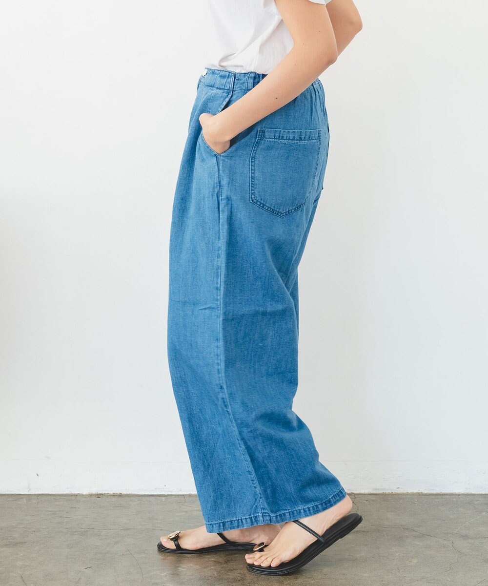 caqu FS linen relax pants コットンリネンリラックスワイドデニム 