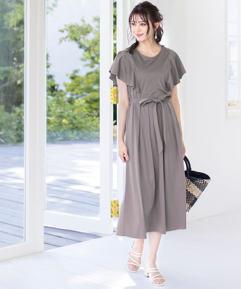 Tiaclasse L 【洗える】ストレスフリーで着用できるカットソーフレアワンピース 