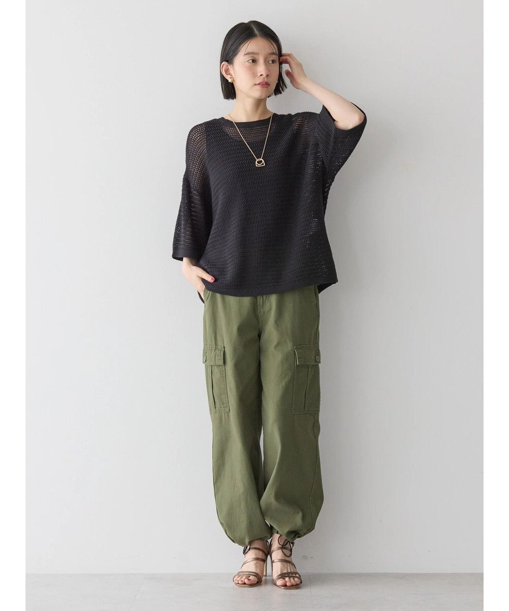 AMERICAN HOLIC 透かし編み半袖ニットプルオーバー 