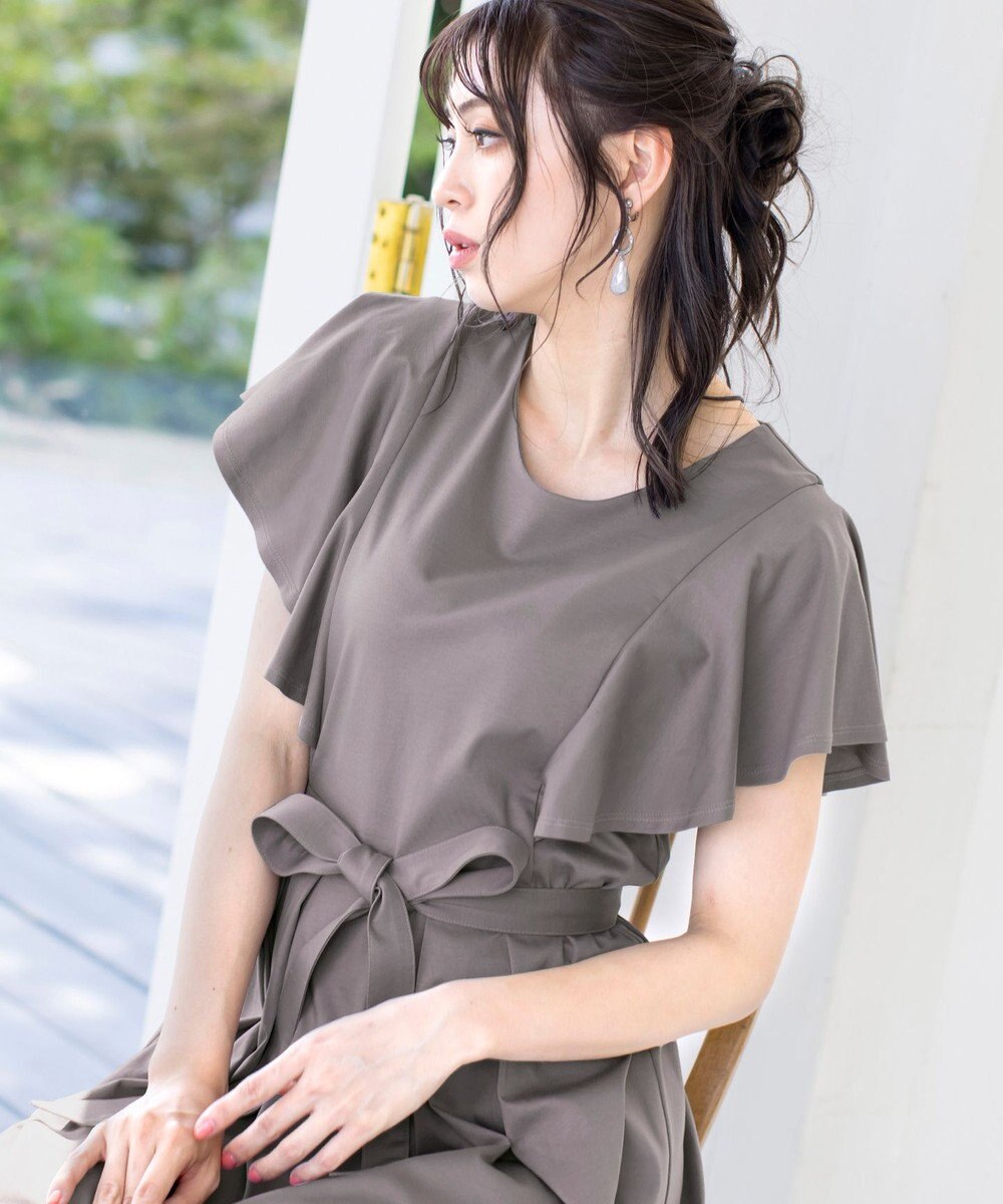 Tiaclasse L 【洗える】ストレスフリーで着用できるカットソーフレアワンピース 