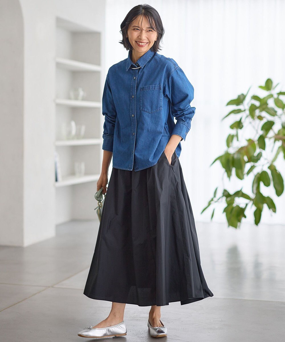 23区 【洗える】ルミエールタフタ フレアスカート 