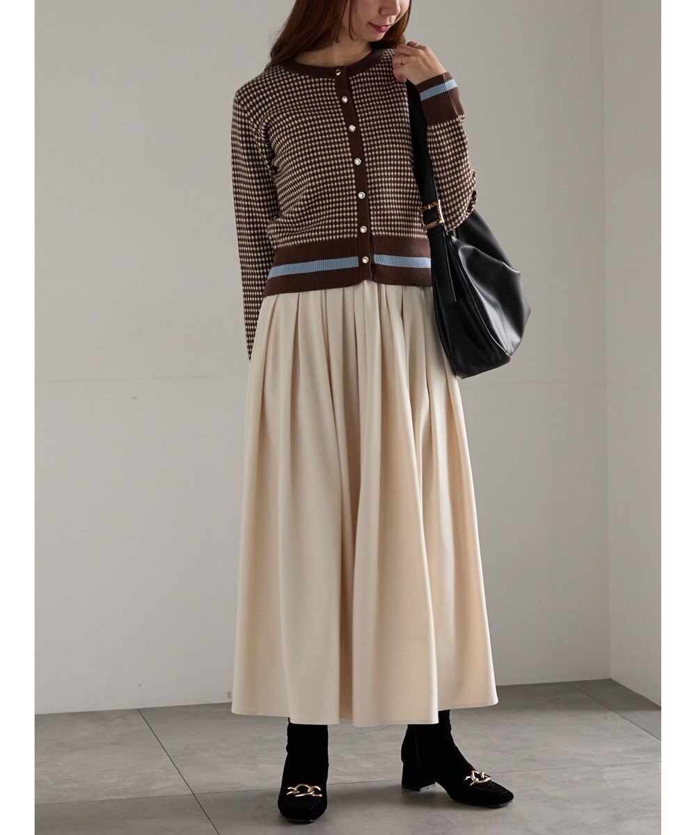 Te chichi フラッフィーツイルタックフレアスカート 