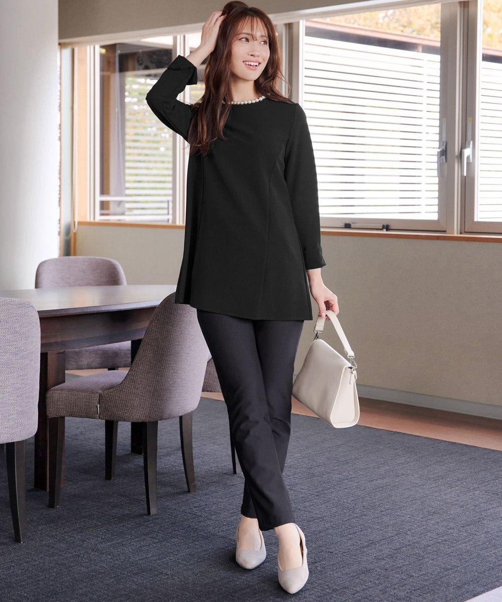 Tiaclasse 【3WAY・ストレッチジョーゼット】付け襟チュニック 