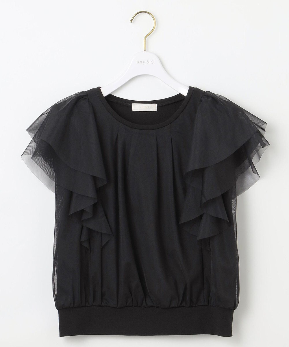 ANY SIS 【洗える】ラッフルチュール プルオーバー 