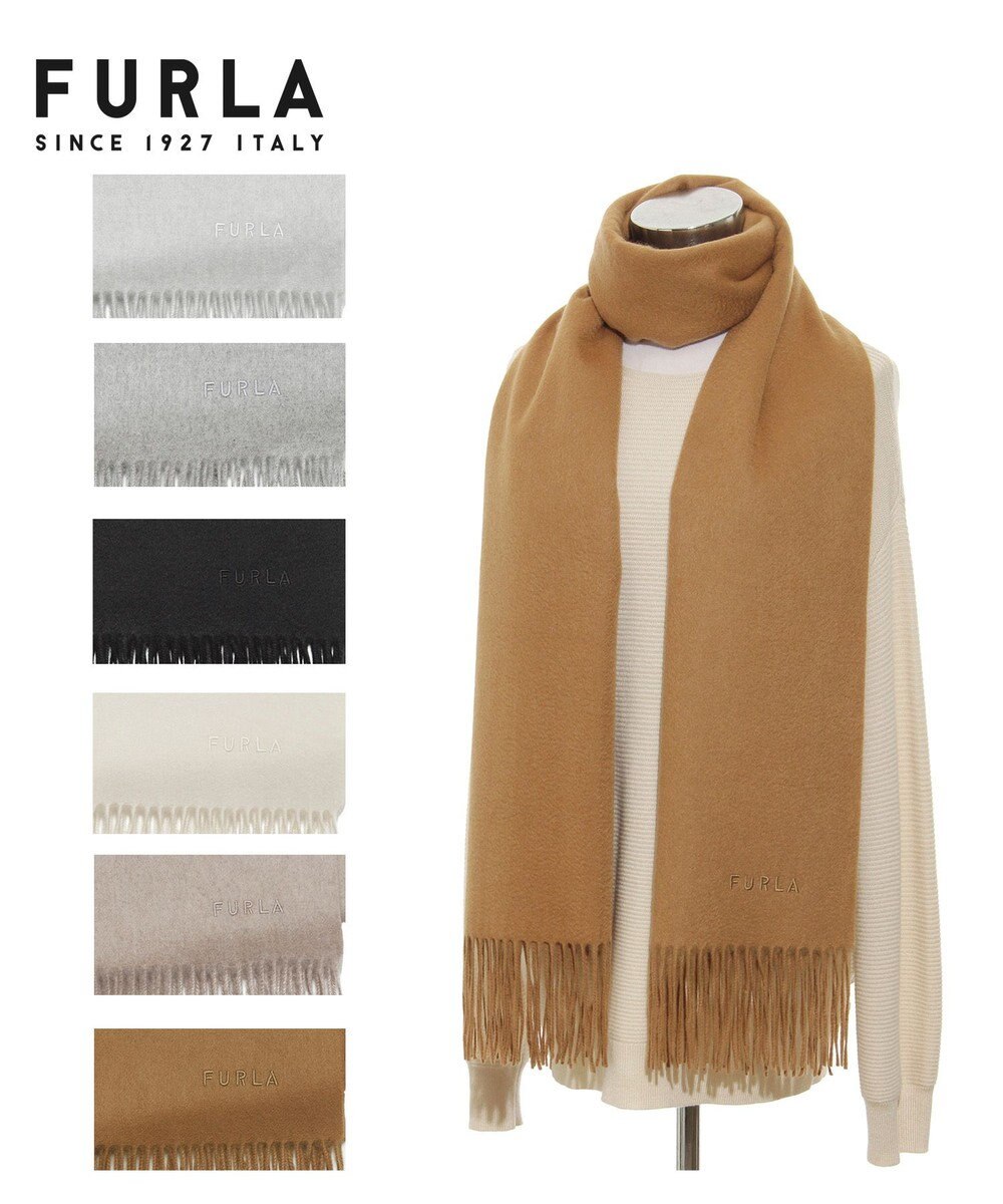 MOONBAT 【洗えるカシミヤ/大人百花1月号掲載】FURLA カシミヤ100%超大判無地 ストールマフラー／幅70cm 