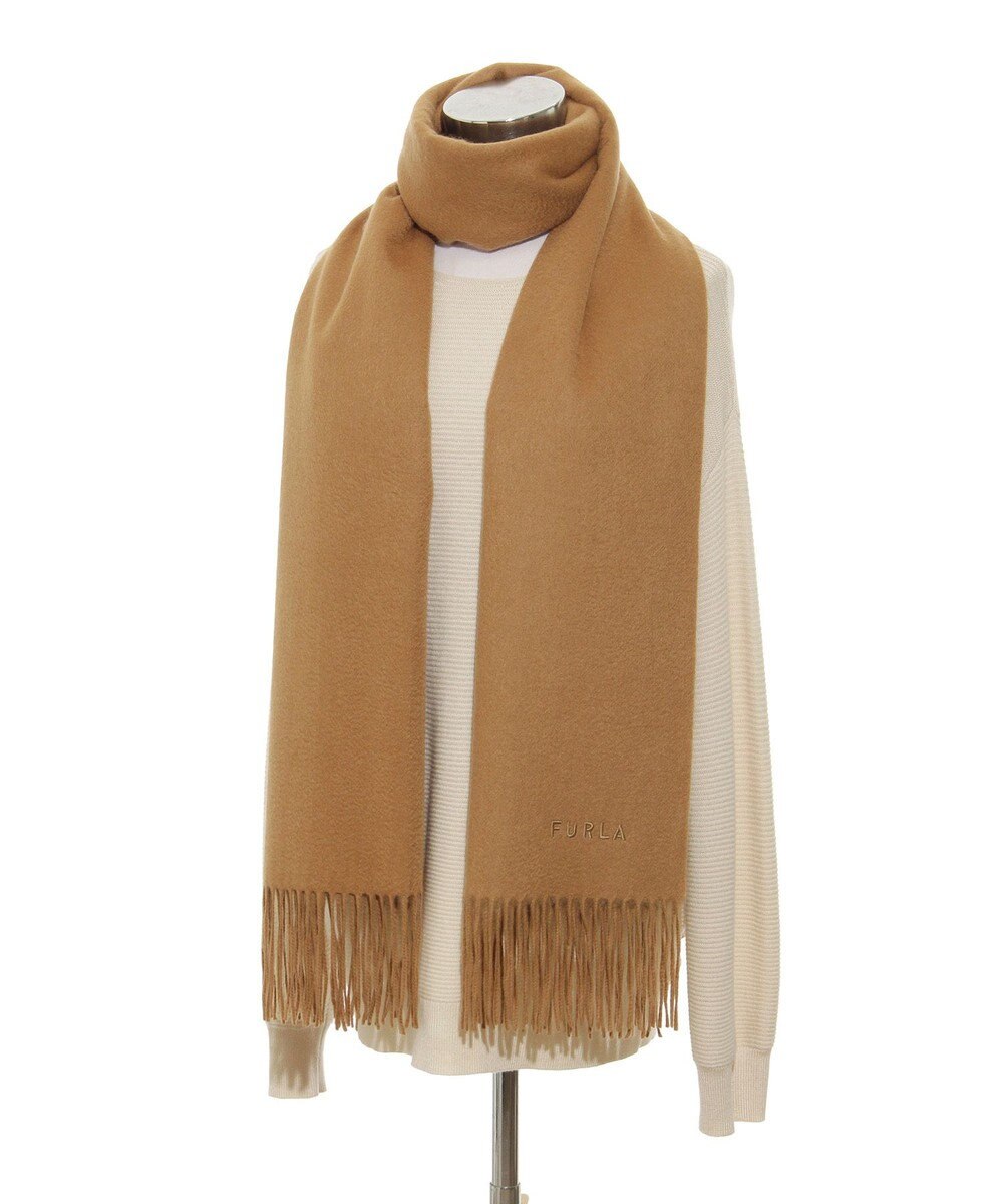 MOONBAT 【洗えるカシミヤ/大人百花1月号掲載】FURLA カシミヤ100%超大判無地 ストールマフラー／幅70cm 