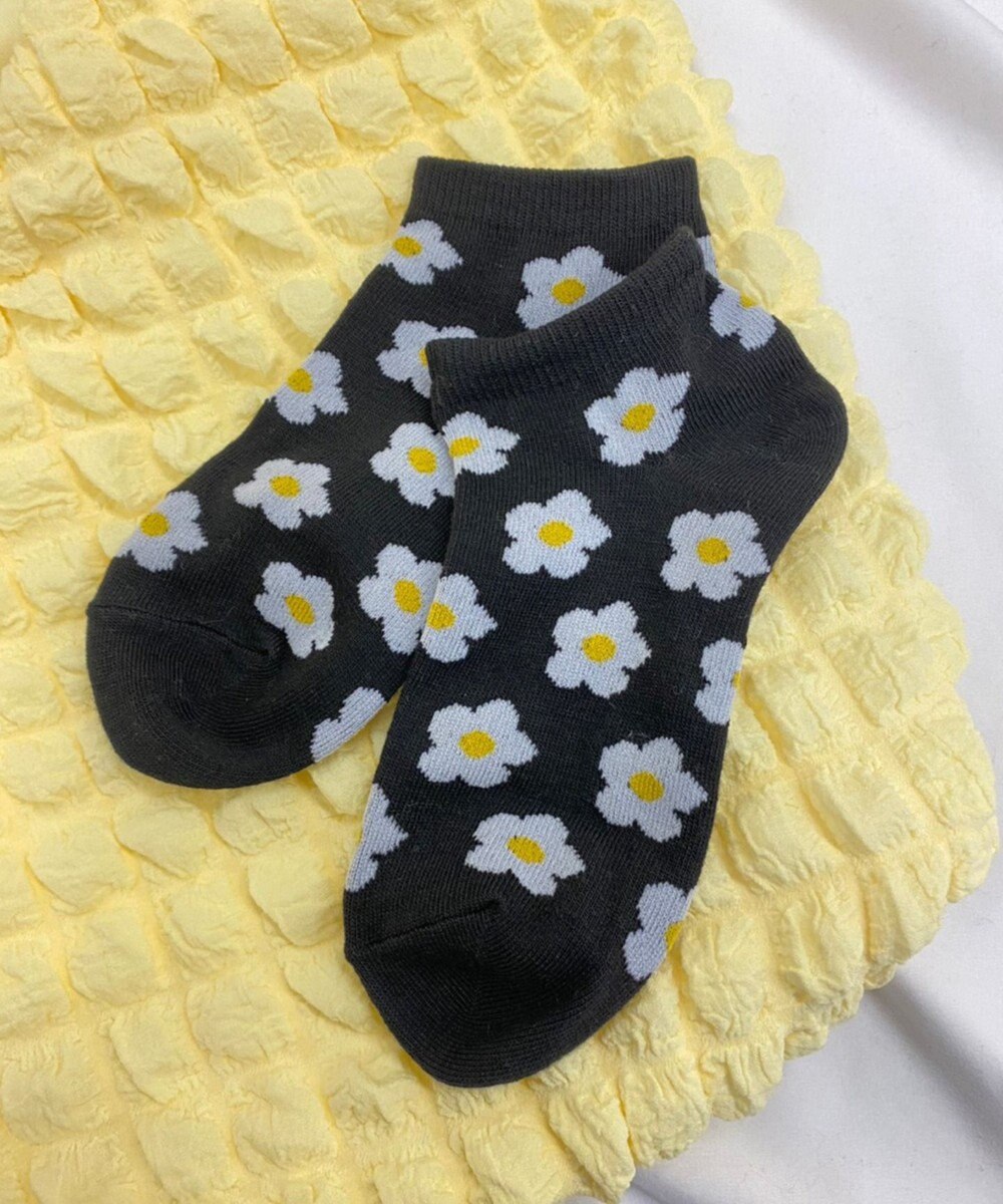 WEGO 総柄フラワーショートソックス 