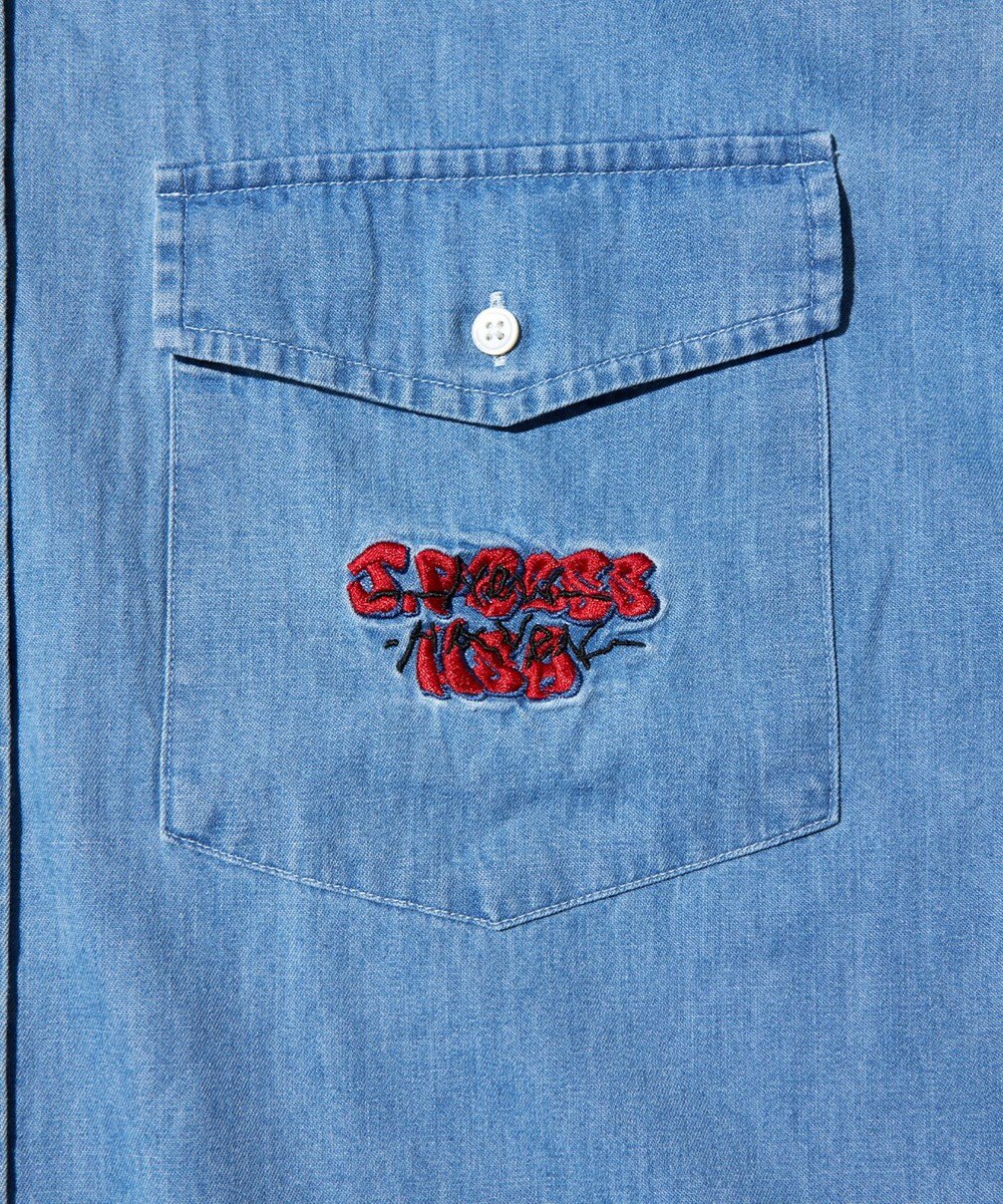 J.PRESS MEN 【J.PRESS ORIGINALS】GRFFITI DENIM B.D. SHIRT / BAGGY FIT 