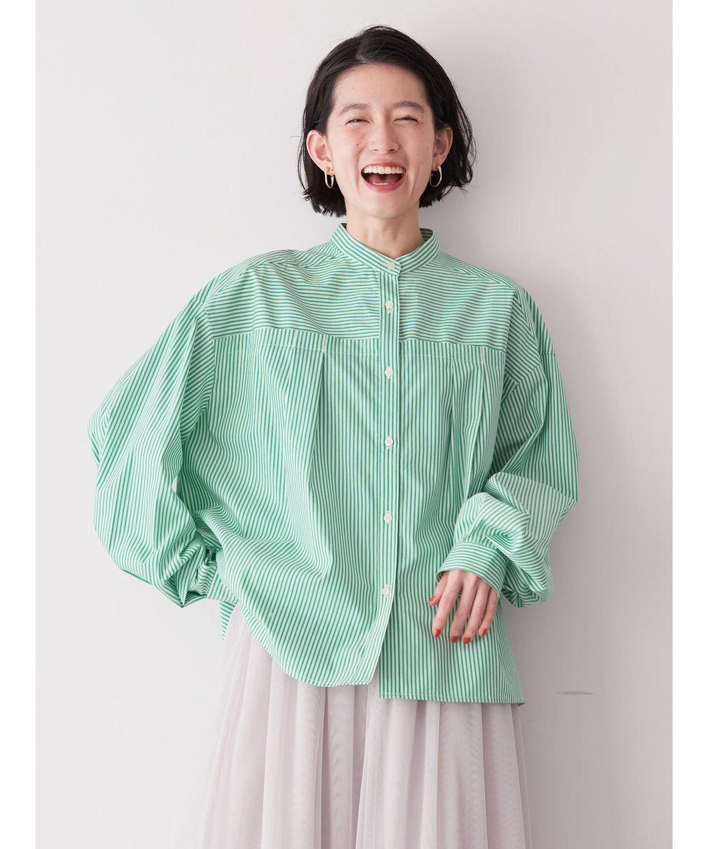 AMERICAN HOLIC イージーケア切替タックワイドシャツ 