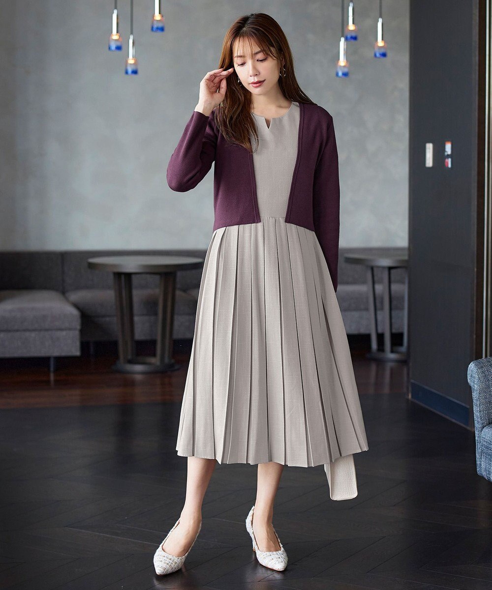 Tiaclasse L 【新色追加・洗える】ストレートショートニットボレロ 