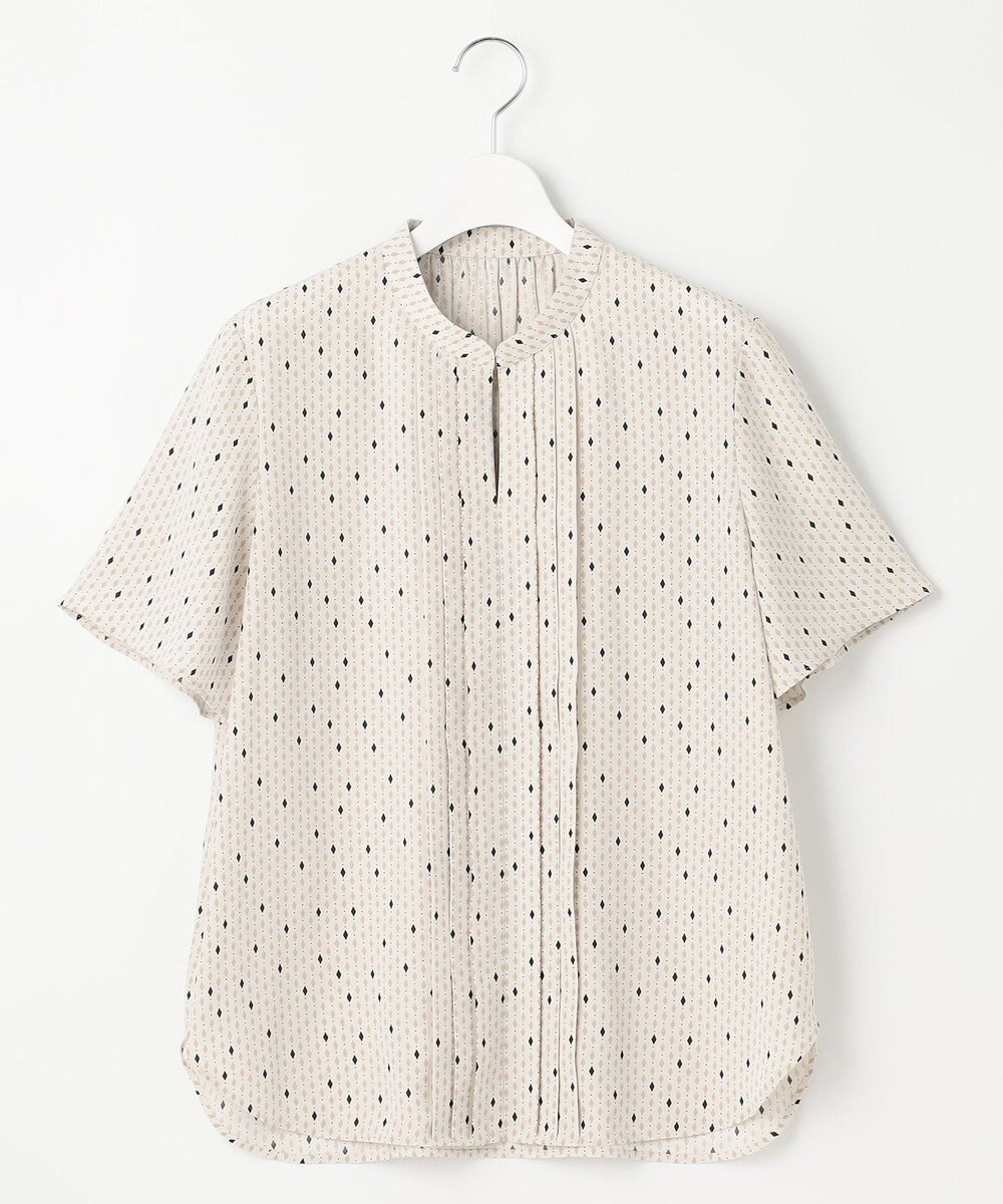 23区 【洗える】バックサテンアムンゼン レユールダイヤプリント ブラウス 