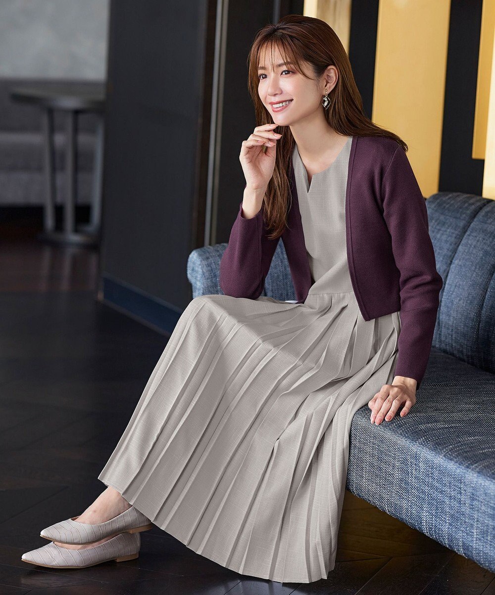 Tiaclasse L 【新色追加・洗える】ストレートショートニットボレロ 