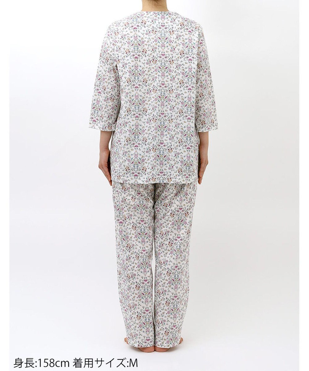 WACOAL ワコール_リラックス＆スリープ パジャマ 7分袖 長袖 長ズボン 綿100%(本体) ミントン レディース NDT256 /ワコール 