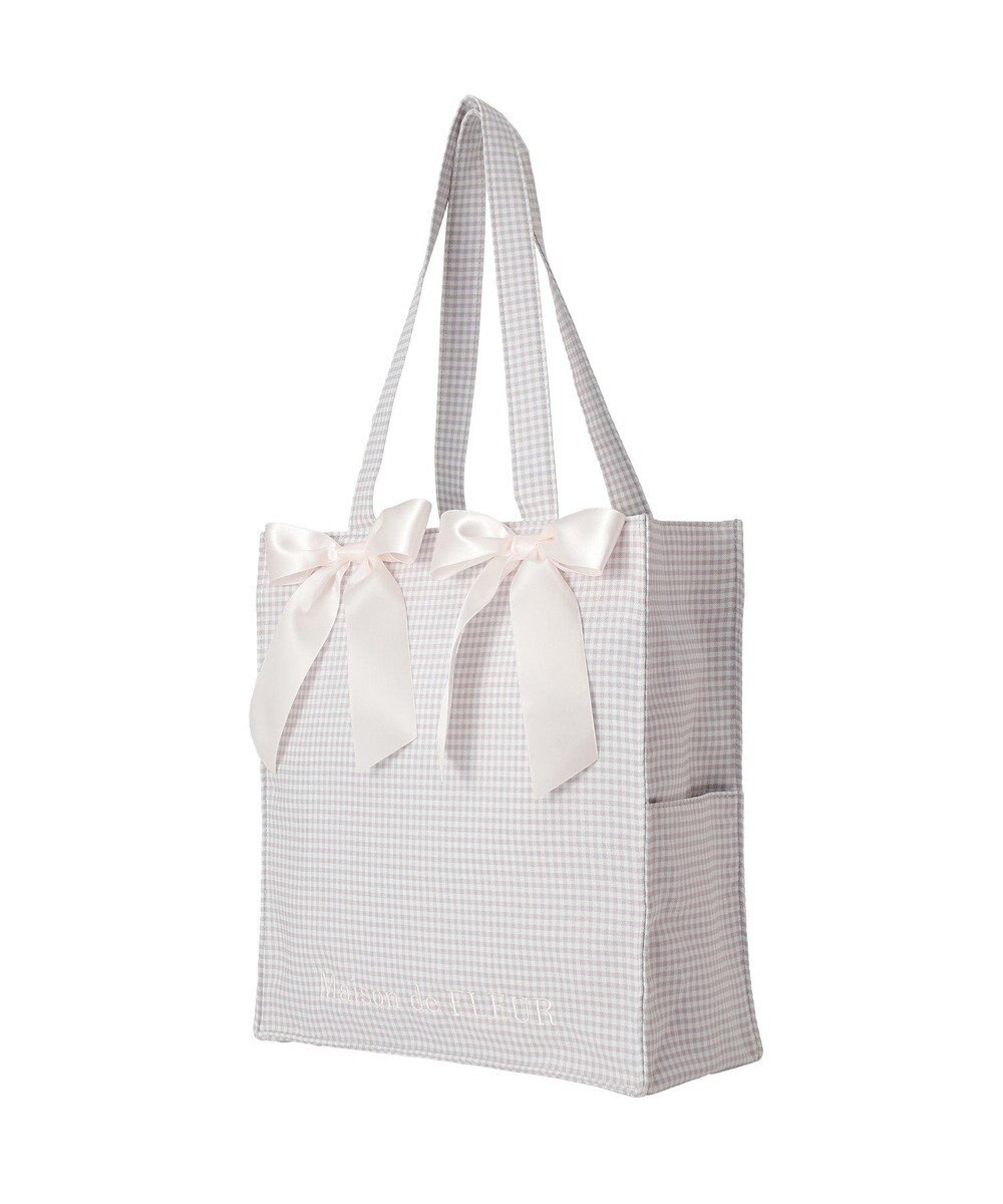 Maison de FLEUR ギンガムリボンスクエアトートバッグ 