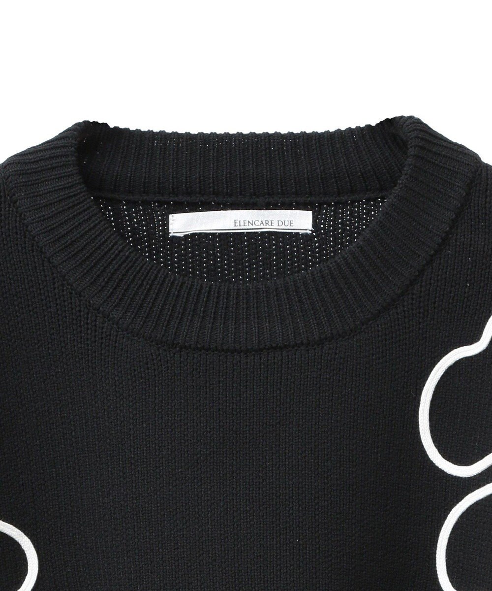 Green Parks ・ＥＬＥＮＣＡＲＥ　ＤＵＥ　コード刺繍花柄ニット 